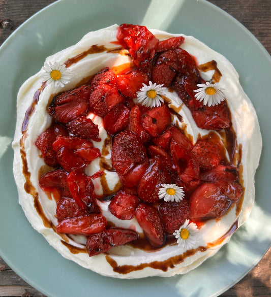 Roasted Strawberries with Whipped Chevre