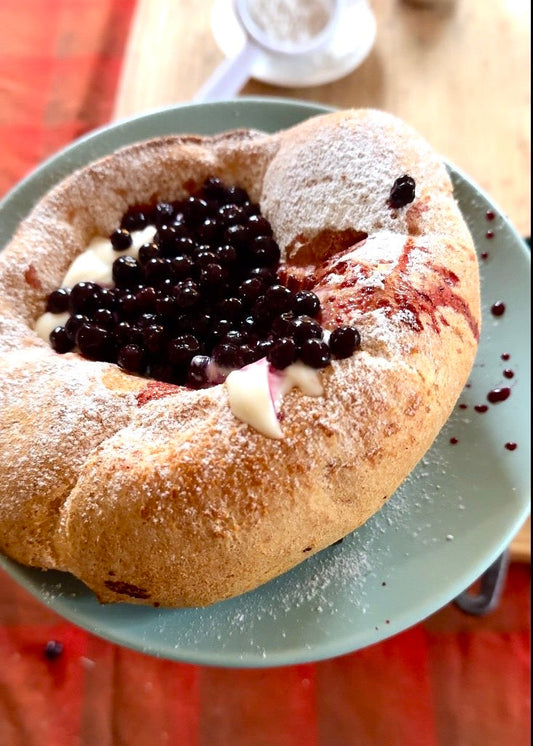 Dutch Baby with Whipped Chevre - huge reward, little effort!